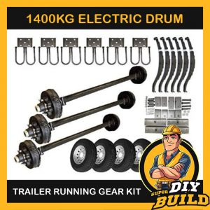 Single Axle Running Gear Kit – Electric Brake 1400kg (Parts Only)