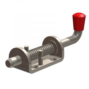 SPRING BOLT ZINC PLATED BOLT DIAMETER 13MM WITH RED KNOB, PIN RETAINING